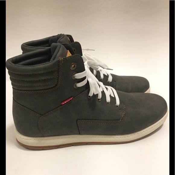 LEVI’S FLETCHER WAXED MENS SNEAKER GREY 13 - Picture 1 of 8